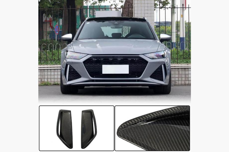 Audi A6 C8 2018–2025 Front bumper extensions (for RS6, Carbon) Image