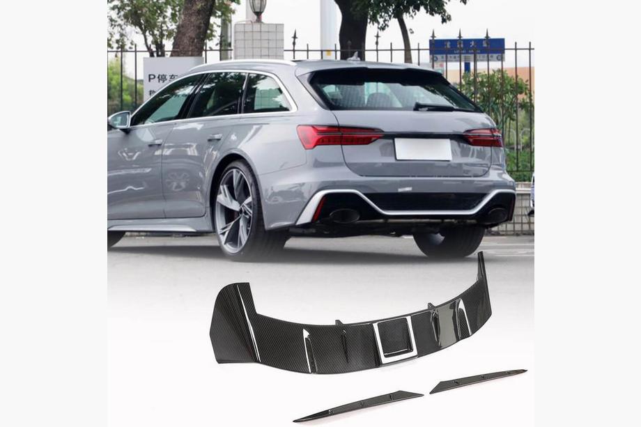 Audi A6 C8 2018–2025 Rear spoiler V2 (for Avant, 3 pcs, Carbon) Image