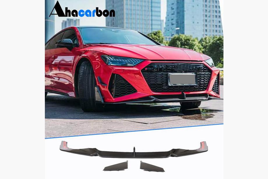 Audi A7 2018- Front Bumper Lip V2 (for RS7, Dry Carbon) Image
