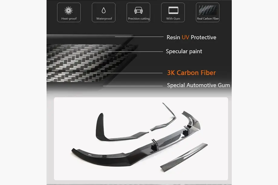 Front bumper lip (2021+, Carbon) photo 3