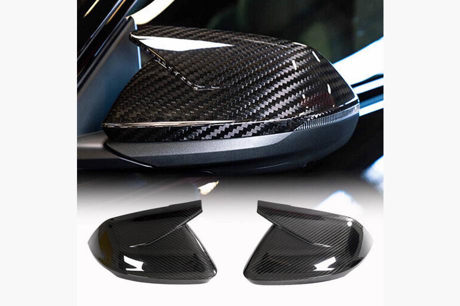 Audi Q8 2018- Mirror Covers (2018-2023, Carbon, Without Lane Change Assist) Photo 1