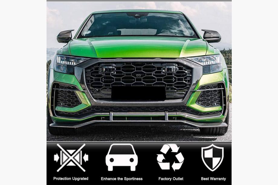 Audi Q8 2018- Mirror Covers (2018-2023, Carbon, Without Lane Change Assist) Photo 2