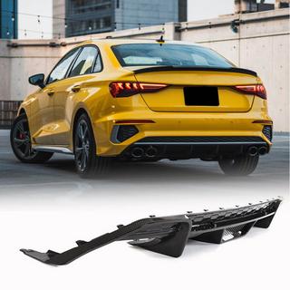 Rear bumper diffuser V1 (for S-Line Sedan 2020-2023, Carbon) photo 1