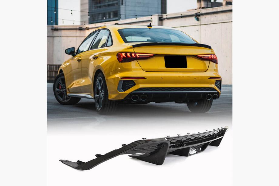 Audi A3 2020- Rear bumper diffuser V1 (for S-Line Sedan 2020-2023, Carbon) Image