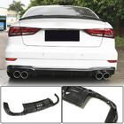 Audi A3 2012-2020 Rear bumper diffuser V5 (for S-Line Sedan 2017-2020, Carbon) photo 1