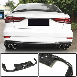 Rear bumper diffuser V5 (for S-Line Sedan 2017-2020, Carbon) Audi A3 2012-2020 photo 1