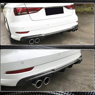 Rear bumper diffuser V5 (for S-Line Sedan 2017-2020, Carbon) Audi A3 2012-2020 photo 4