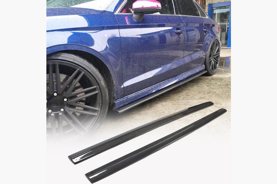 Audi A3 2012-2020 Side Skirts V3 (for S-Line Sedan, Carbon) Image