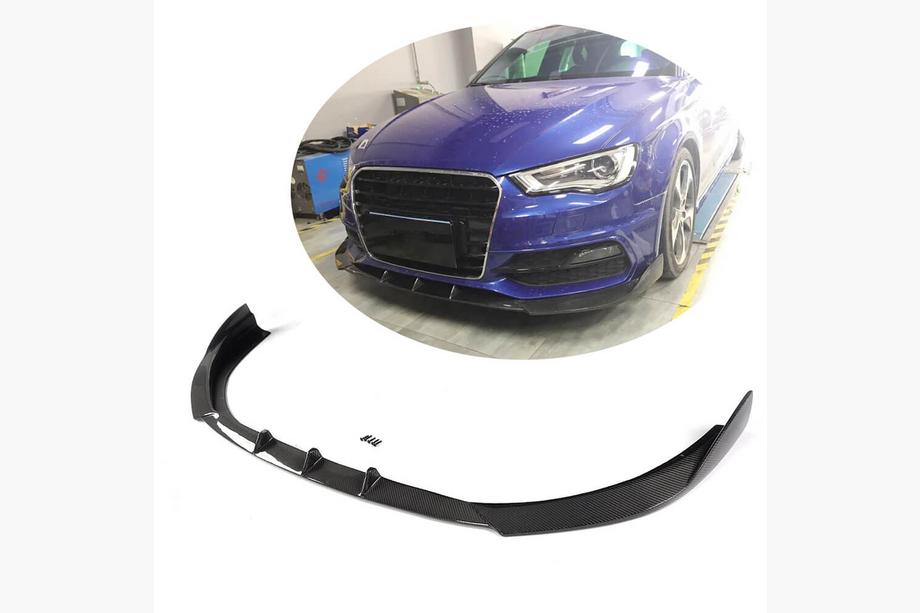 Audi A3 2012-2020 Front Bumper Lip V1 for S-Line 2012-2016 HB, Carbon Image