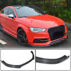Audi A3 2012-2020 Front bumper lip spoiler Lip V3 (for S-Line Sedan 2012-2016, Carbon) photo 1