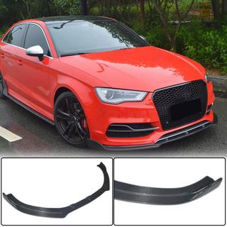 Front bumper lip spoiler Lip V3 (for S-Line Sedan 2012-2016, Carbon) Audi A3 2012-2020 photo 1