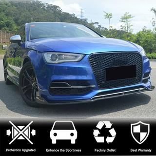 Front bumper lip spoiler Lip V3 (for S-Line Sedan 2012-2016, Carbon) Audi A3 2012-2020 photo 2