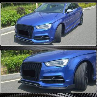 Front bumper lip spoiler Lip V3 (for S-Line Sedan 2012-2016, Carbon) Audi A3 2012-2020 photo 3
