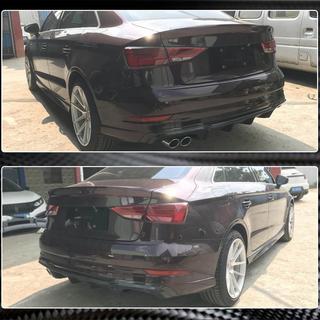 Rear bumper diffuser V4 (for S-Line Sedan 2017-2020, Carbon) Audi A3 2012-2020 photo 4