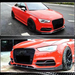 Front Bumper Lip Spoiler Lip V2 (for S-Line Sedan 2012-2016, Carbon) Audi A3 2012-2020 photo 4