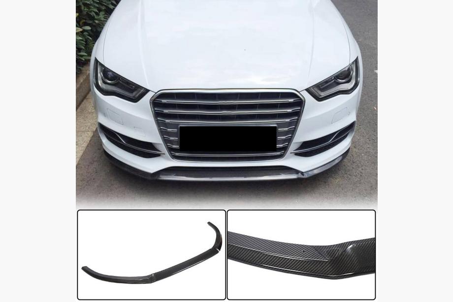 Audi A3 2012-2020 Front bumper lip Lip V1 (for S-Line Sedan 2012-2016, Carbon) Image