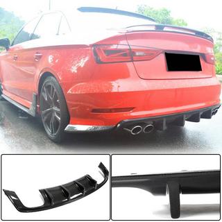 Rear bumper diffuser V3 (for S-Line Sedan 2012-2016, Carbon) Audi A3 2012-2020 photo 1