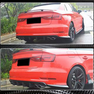 Rear bumper diffuser V3 (for S-Line Sedan 2012-2016, Carbon) Audi A3 2012-2020 photo 3