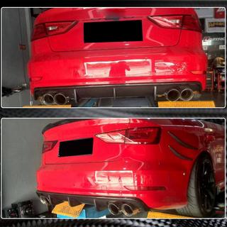Rear Bumper Diffuser V2 (for S-Line Sedan 2012-2016, Carbon) Audi A3 2012-2020 photo 4