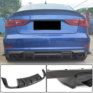 Rear bumper diffuser V1 (for S-Line Sedan 2012-2016, Carbon) Audi A3 2012-2020 photo 1