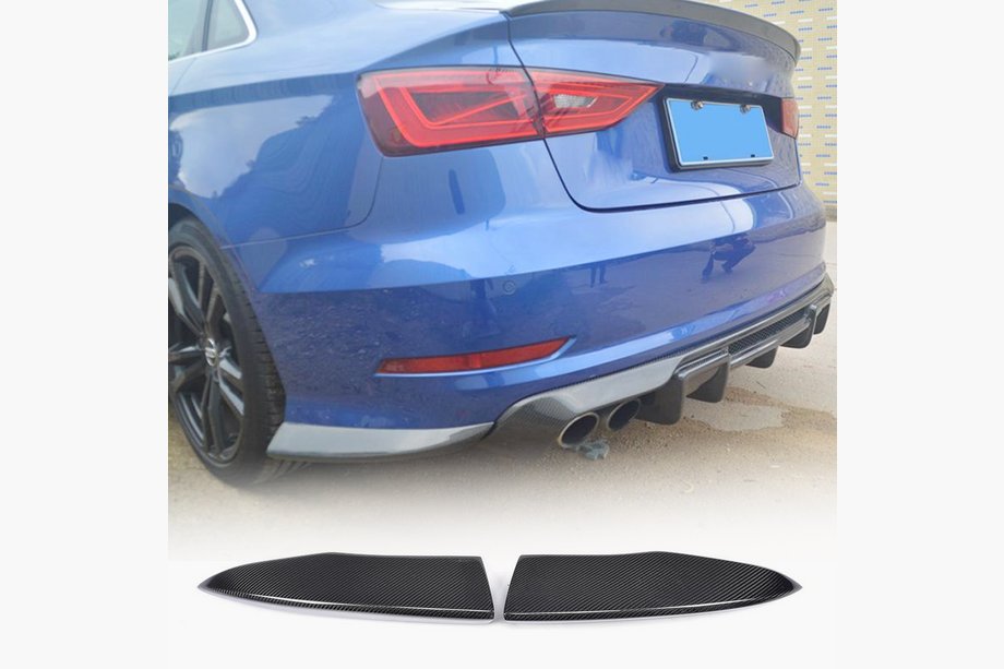 Audi A3 2012-2020 Rear bumper flaps Flap (for S-Line Sedan 2012-2016, Carbon) Image