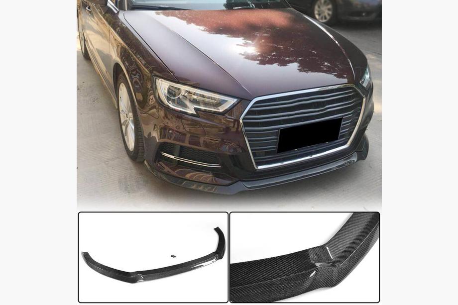 Audi A3 2012-2020 Front Bumper Lip V1 (for S-Line 2017-2020 HB, Carbon) Image