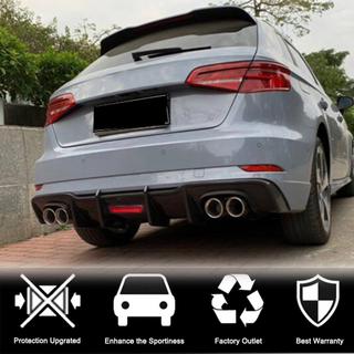 Rear Bumper Diffuser V1 for S-Line HB 2017-2020, Carbon Audi A3 2012-2020 photo 2