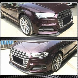 Front bumper lip Lip V3 (for S-Line Sedan 2017-2020, Carbon) Audi A3 2012-2020 photo 4