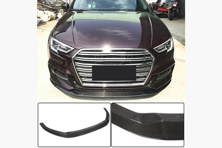 Audi A3 2012-2020 Front bumper lip Lip V3 (for S-Line Sedan 2017-2020, Carbon) Image