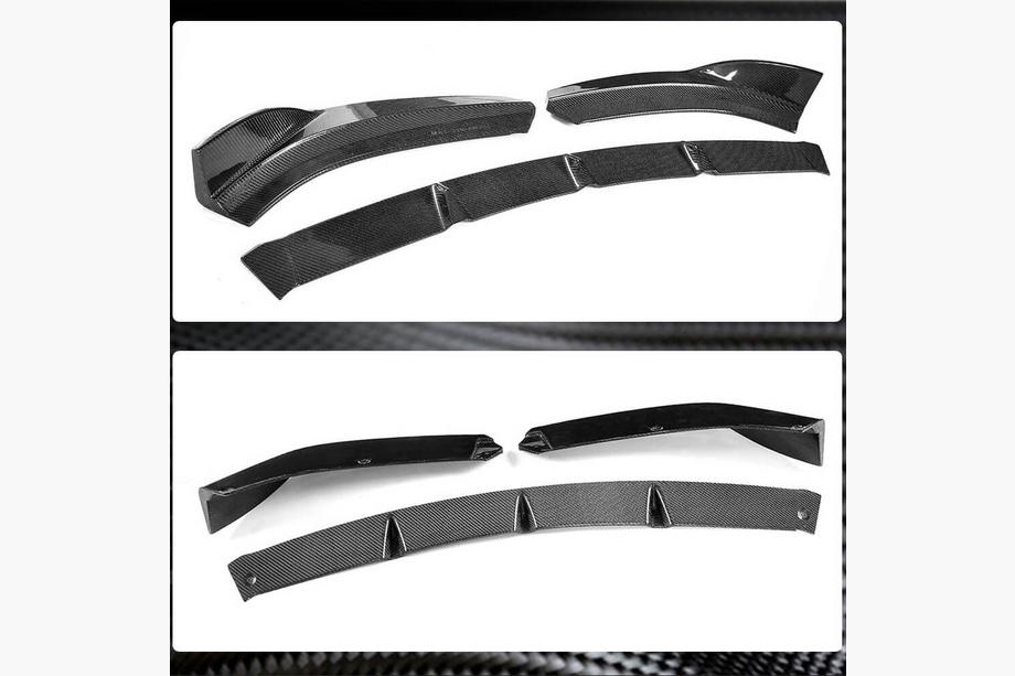 Audi A3 2012-2020 Front bumper lip spoiler Lip V2 (for S-Line Sedan 2017-2020, Carbon) Photo 3