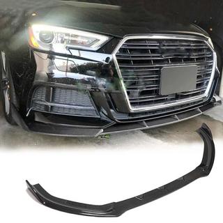 Front bumper lip spoiler Lip V1 (for S-Line 2017-2020 Sedan, Carbon) Audi A3 2012-2020 photo 1