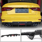 Audi A3 2012-2020 Rear bumper diffuser V3 for S-Line Sedan 2017-2020 (Carbon) photo 1