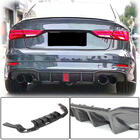 Audi A3 2012-2020 Rear bumper diffuser V2 (for S-Line Sedan 2017-2020, Carbon) photo 1