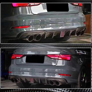 Rear bumper diffuser V2 (for S-Line Sedan 2017-2020, Carbon) Audi A3 2012-2020 photo 4
