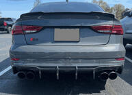 Audi A3 2012-2020 Rear Bumper Diffuser (FRP) photo 3