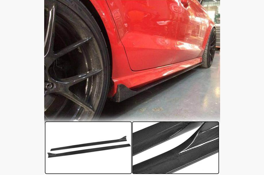 Audi A3 2012-2020 Side Skirts V2 (for S-Line Sedan, Carbon) Image
