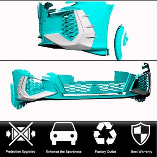 Front bumper lip spoiler (for S-Line Sedan 2020-2023, Carbon) photo 2