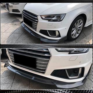 Front bumper lip spoiler Lip V1 (for S-Line Sedan 2015-2019, Carbon) photo 4