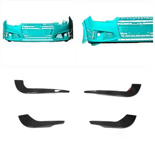 Front Bumper Lip Spoiler V3 (for S-Line Sedan 2015-2019, Carbon) photo 2