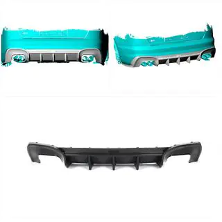Rear Bumper Diffuser V2 (for S-Line, Carbon) photo 2