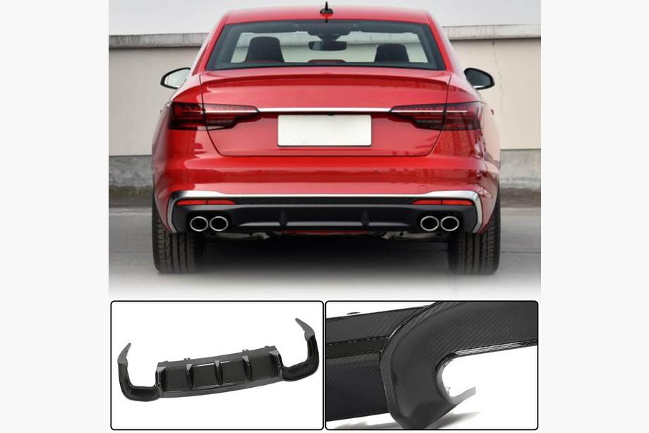 Audi A4 B10 2024- Rear Bumper Diffuser V2 (for S-Line, Carbon) Image