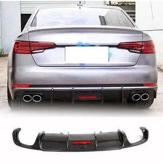 Rear bumper diffuser V1 (for S-Line Sedan 2015-2019, Carbon) photo 1