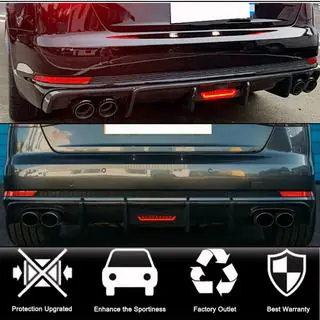 Rear bumper diffuser V1 (for S-Line Sedan 2015-2019, Carbon) photo 2