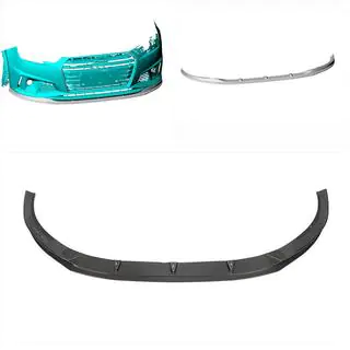 Front bumper lip Lip V6 (for S-Line Sedan 2015-2019, Carbon) photo 2