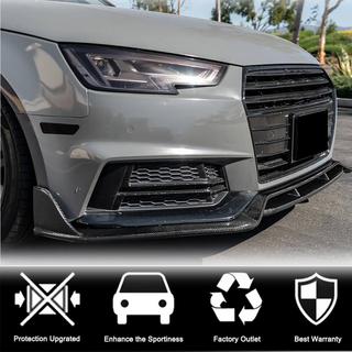 Front bumper lip spoiler Lip V2 (for S-Line Sedan 2015-2019, Carbon) photo 3
