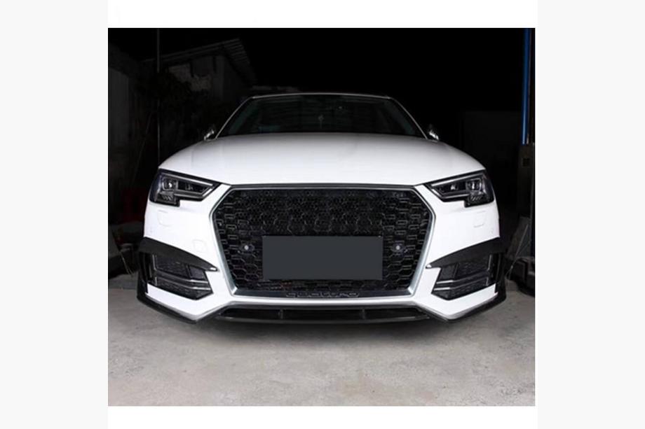 Audi A4 B9 2015-2024 Front bumper lip spoiler Lip V2 (for S-Line Sedan 2015-2019, Carbon) Image