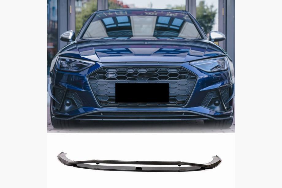 Audi A4 B9 2015-2024 Front bumper lip Lip V2 (for S-Line Sedan 2019-2024, Carbon) Image
