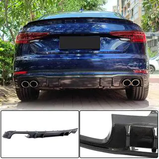 Rear Bumper Diffuser V2 (for S-Line Sedan 2015-2019, Carbon) photo 1