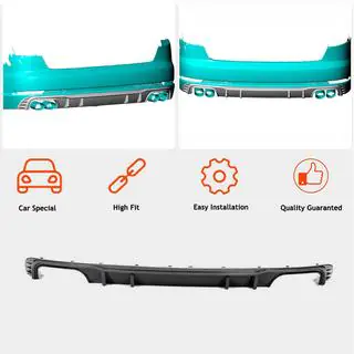 Rear Bumper Diffuser V2 (for S-Line Sedan 2015-2019, Carbon) photo 2