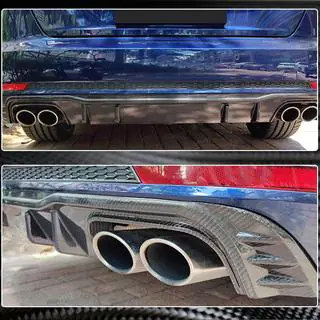 Rear Bumper Diffuser V2 (for S-Line Sedan 2015-2019, Carbon) photo 3